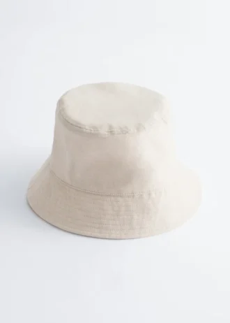 Bucket Hat aus Baumwolle und Leinen