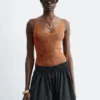 Camisole aus Rippstrick