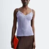Camisole aus Rippstrick mit Spitze