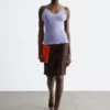 Camisole aus Rippstrick mit Spitze