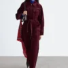 Cord-Jumpsuit mit Gürtel