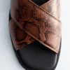 Crossover-Ledersandalen