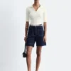 Denim-Shorts mit hoher Taille