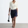 Denim-Shorts mit hoher Taille