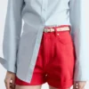 Denim-Shorts mit hoher Taille