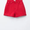 Denim-Shorts mit hoher Taille