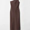 Ein-Schulter-Midikleid