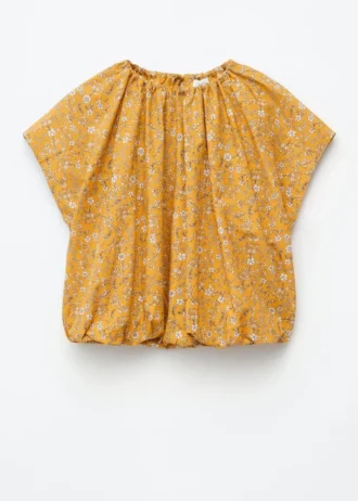 Geraffte Baumwoll-Bluse