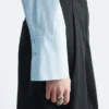 Geraffte Bluse mit Stehkragen