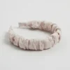 Gerafftes Alice-Stirnband aus Leinen