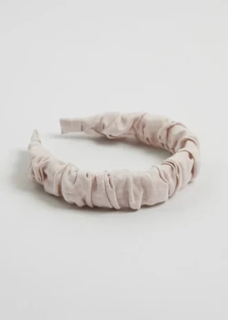 Gerafftes Alice-Stirnband aus Leinen