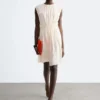Gerafftes Seiden-Minikleid