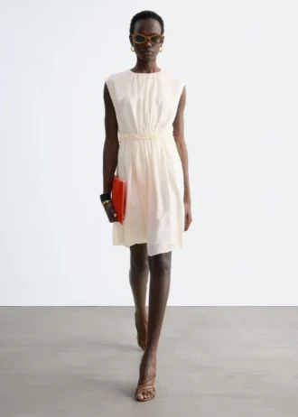 Gerafftes Seiden-Minikleid