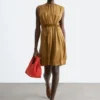 Gerafftes Seiden-Minikleid