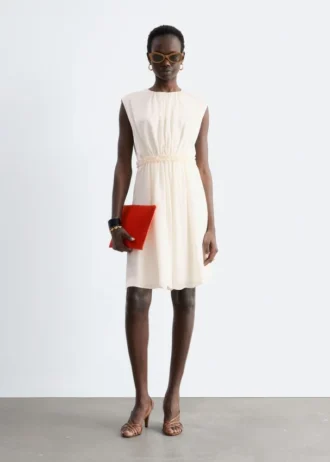 Gerafftes Seiden-Minikleid