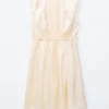 Gerafftes Seiden-Minikleid