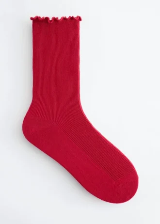 Gerippte Rüschen-Socken