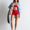 Bikini-Shorts mit hoher Taille