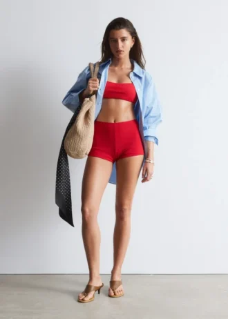 Bikini-Shorts mit hoher Taille