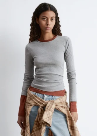 Geripptes Langarmshirt