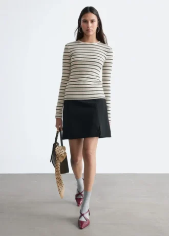 Geripptes Langarmshirt