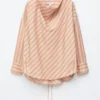 Gestreifte Bluse mit Wasserfallausschnitt