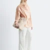 Gestreifte Bluse mit Wasserfallausschnitt