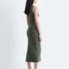 Gestreiftes Midikleid aus Rippstrick