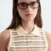 Gestreiftes Mini-Polo-Kleid aus Baumwolle