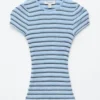 Gestreiftes T-Shirt aus Rippstrick