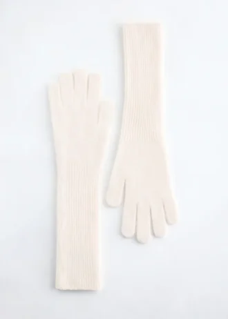 Gestrickte Handschuhe aus gebürstetem Kaschmir