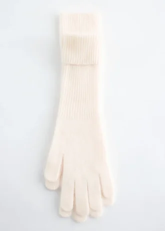 Gestrickte Handschuhe aus gebürstetem Kaschmir