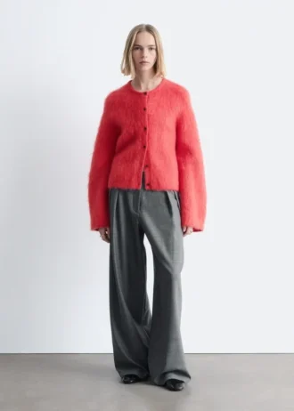 Gestrickter Cardigan aus gebürsteter Mohair-Mischung