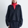 Gestrickter Cardigan aus gebürsteter Mohair-Mischung