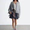Gestrickter Cardigan aus gebürsteter Mohair-Mischung