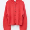 Gestrickter Cardigan aus gebürsteter Mohair-Mischung
