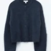 Gestrickter Cardigan aus gebürsteter Mohair-Mischung