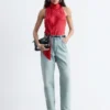 High-Waist-Jeans mit schmal zulaufendem Bein