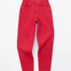 High-Waist-Jeans mit schmal zulaufendem Bein
