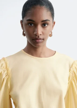 Jacquard-Bluse mit Ballonärmeln