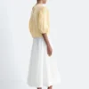 Jacquard-Bluse mit Ballonärmeln