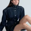 Jeansjacke mit Bindegürtel