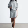 Jersey-Minikleid mit Rollkragen