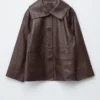 Kastenförmige Nappalederjacke