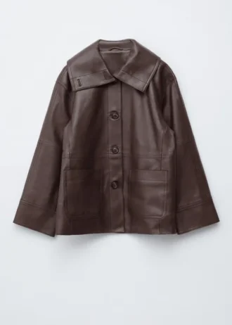 Kastenförmige Nappalederjacke