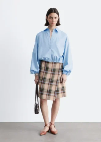 Knie-langer Tartan-Wickelrock