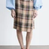 Knie-langer Tartan-Wickelrock