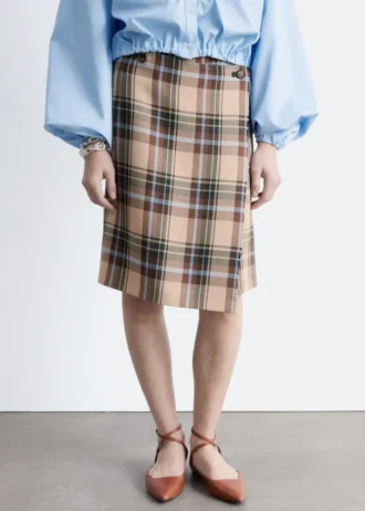 Knie-langer Tartan-Wickelrock
