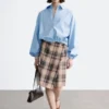 Knie-langer Tartan-Wickelrock