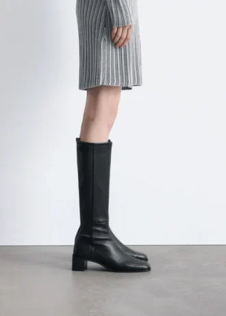 Kniehohe Nappa-Sock-Stiefel